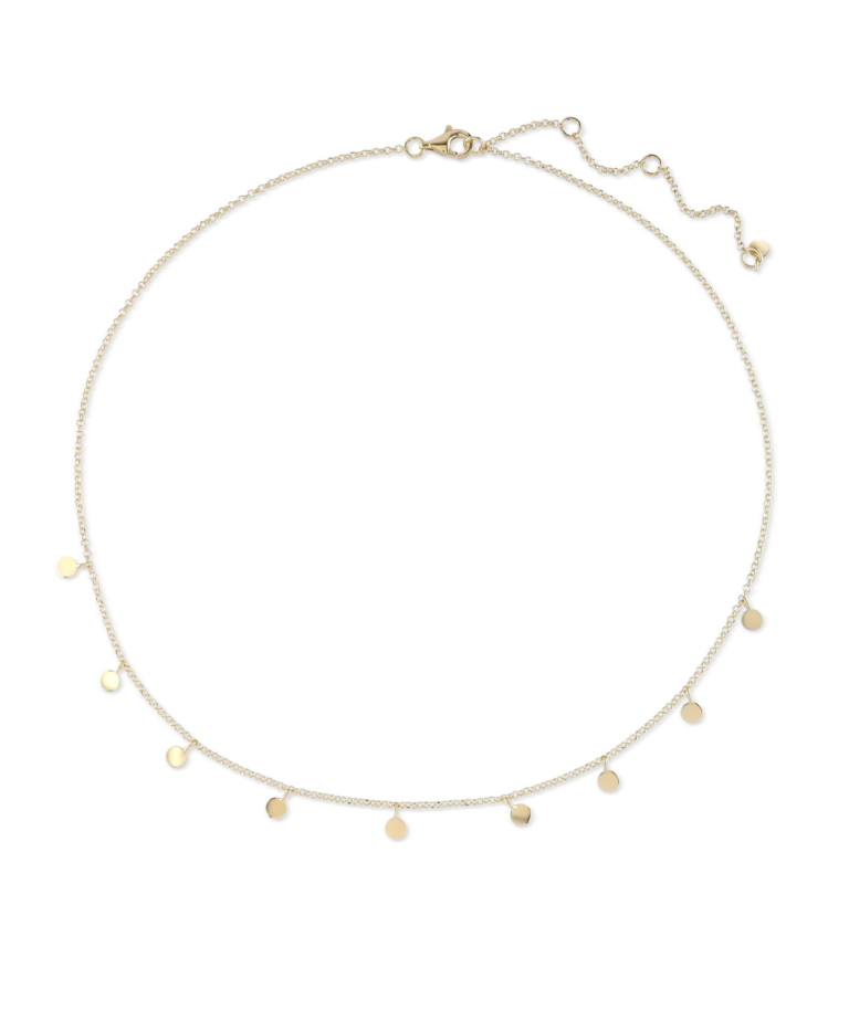 Tilly Gold Disc Necklace - Adjustable length Flutterby Jewellery