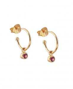 Gold Garnet January Birthstone Earrings