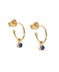 Gold Lapis Lazuli September Birthstone Earrings