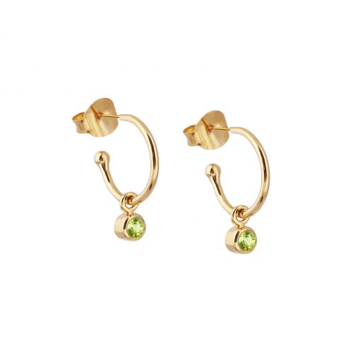 August Birthstone Peridot Gold Earrings