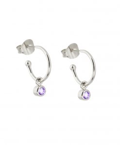 Silver Amethyst February Birthstone Earrings