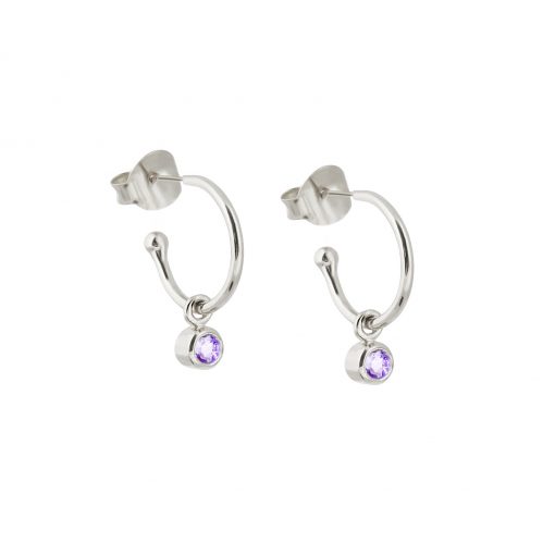 Silver Amethyst February Birthstone Earrings