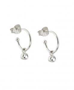 Silver Crystal April Birthstone Earrings