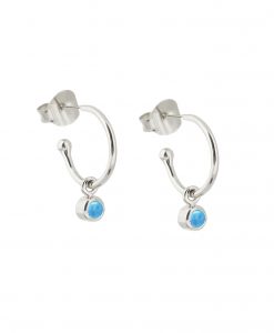 Silver Turquoise December Birthstone Earrings