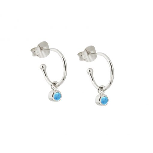 December Birthstone Turquoise Silver Earrings
