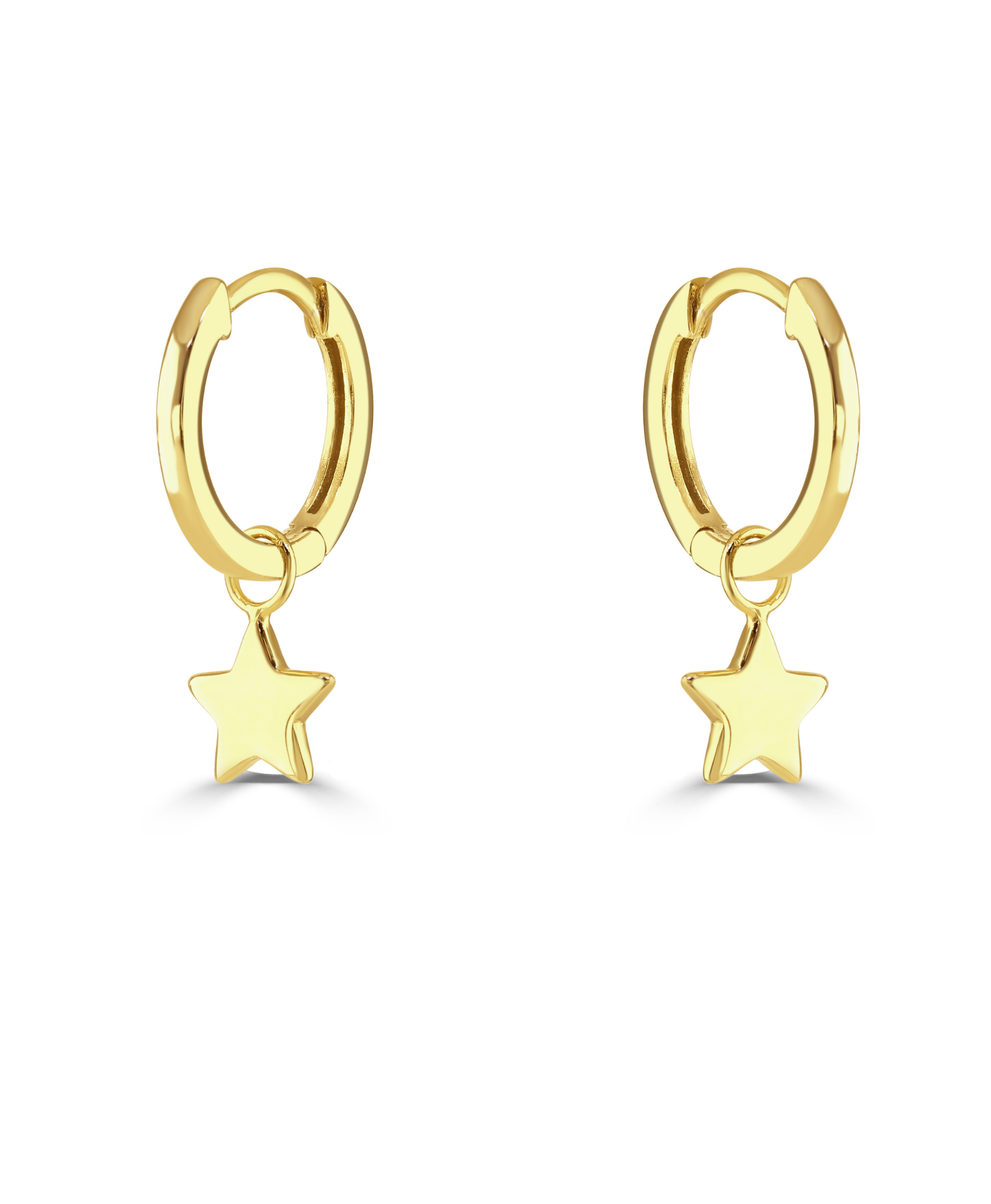 Hannah Gold Star Charm Huggie Earrings - Flutterby Jewellery