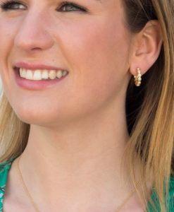 Joanna Pearl and Gold Hoop Earrings