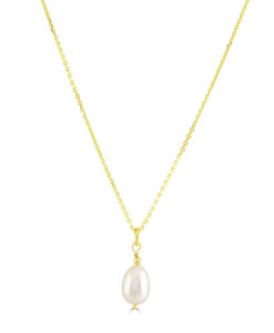 Single Pearl Necklace- Gold