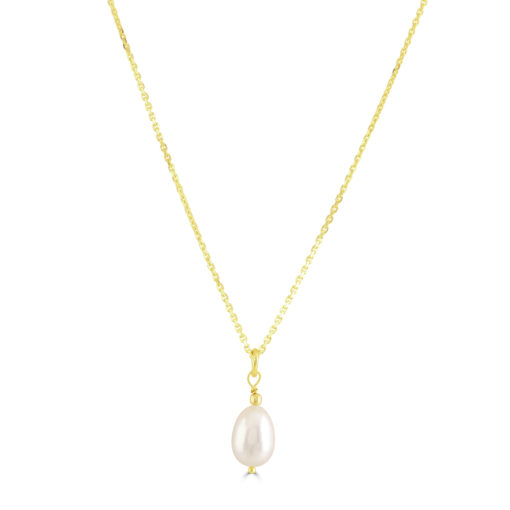Single Pearl Necklace- Gold