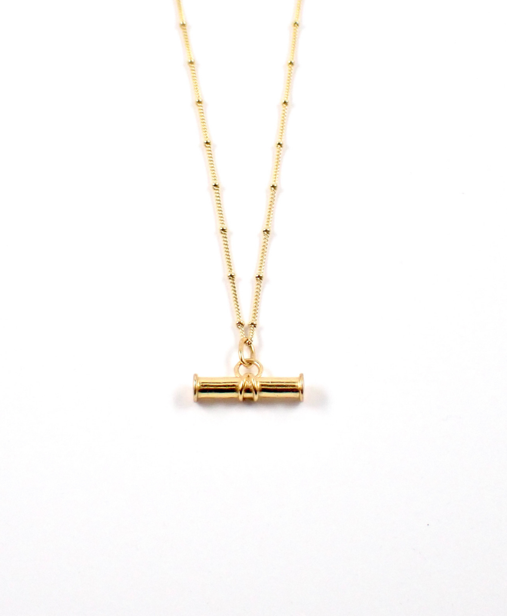 Gold T Bar Necklace - Flutterby Jewellery