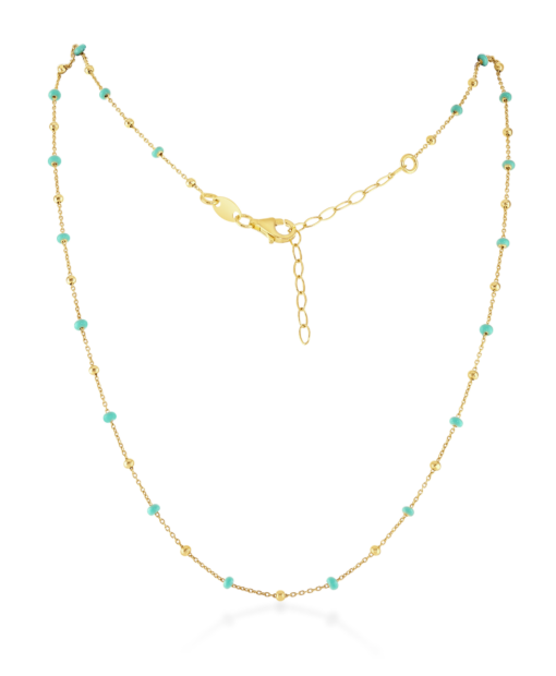 Josie Light Gold Turquoise Enamel Necklace