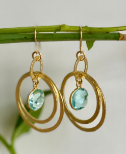 Merrill Blue Topaz Gold Earrings