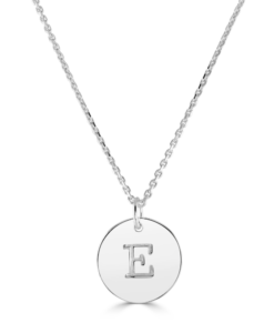 Silver Initial Disc Necklace