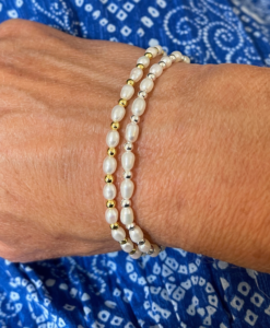 Sadie Pearl Gold Bracelets