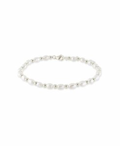 Sadie pearl and silver bracelet
