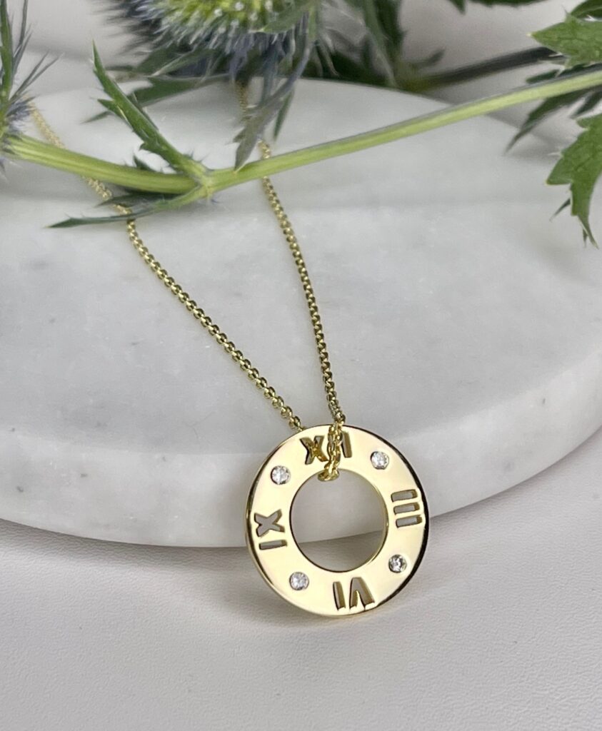 Gold Roman Numeral Necklace Flutterby Jewellery