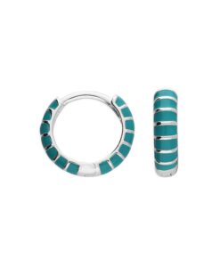 Enamel Turquoise Huggie Earrings