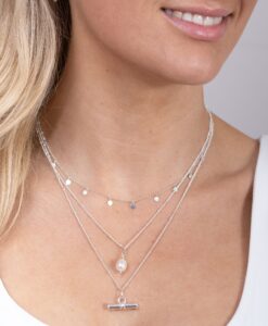 Silver Necklace Layering Set
