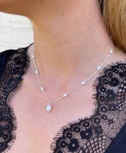 Helena Silver and Pearl Drop Necklace