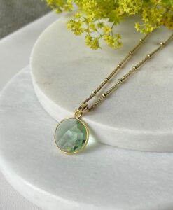 Poppy Gold Forest Green Necklace