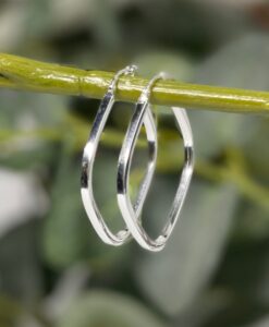 Silver Square Hoop Earrings