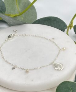 Charm Silver and Pearl Bracelet