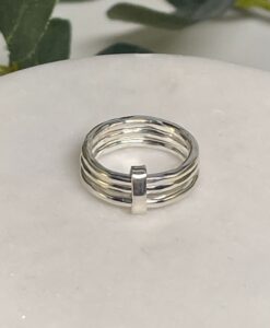 Chunky Silver Ring on tile