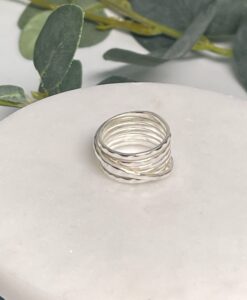 Multi Band Silver Statement ring