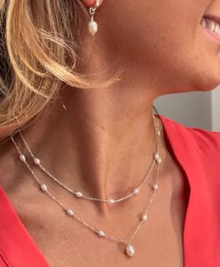 Helena Pearl layering necklaces