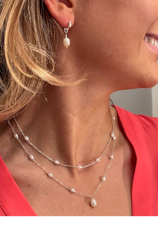 Helena Pearl layering necklaces