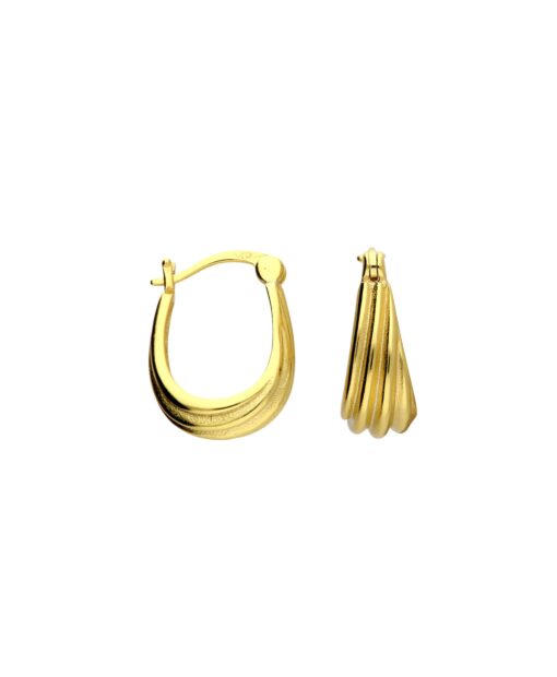 Grooved Gold Hoops