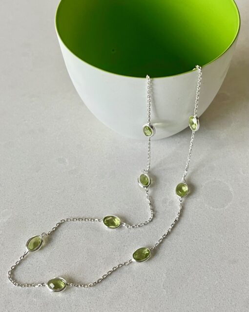 Silver Peridot Necklace