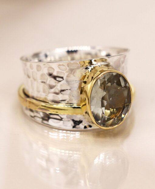 Green Amethyst Spinning Ring 3