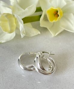 Silver Russian Ring Earrings with Creole fixing.