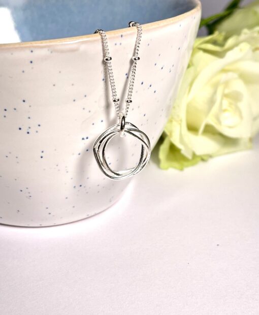 Silver Twisted Circle Necklace